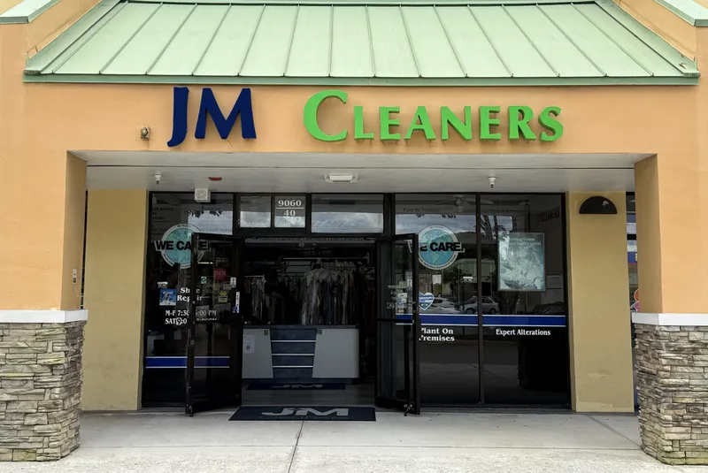 The JM Cleaners storefront in Boca Raton