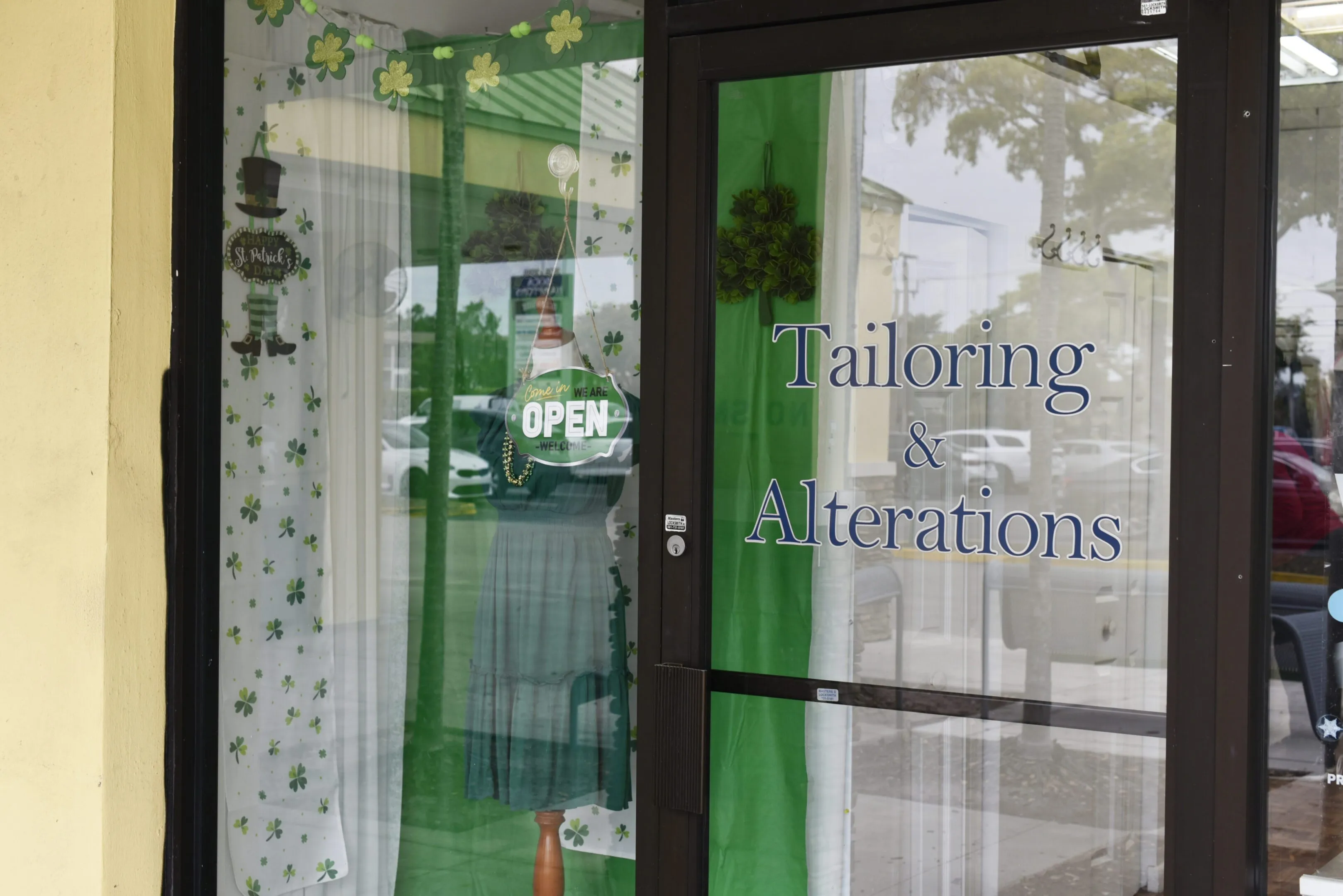 The tailoring and alterations area at JM Cleaners